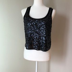 Express black sequined tank